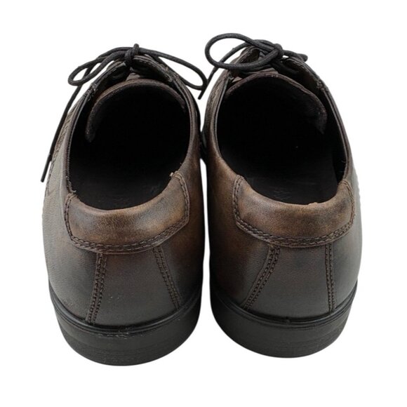 *ECCO Melbourne Wingtip Mens Dress Shoe Size 10 Brown Leather Lace Up Oxford - Picture 5 of 14